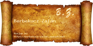 Berbekucz Zalán névjegykártya